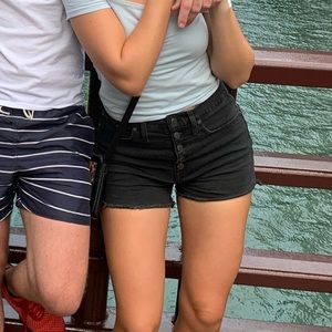 Madewell high waisted black shorts